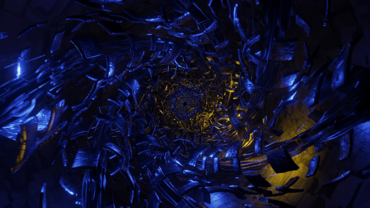 el movimiento de la cámara en el túnel tecnológico.