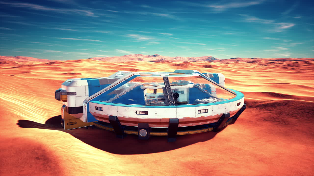 nave spaziale su un pianeta deserto