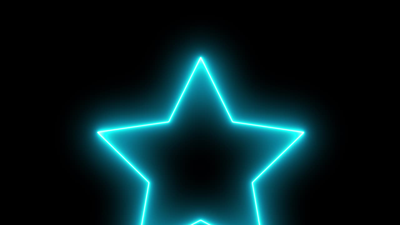 estrella azul de neón brillante animación gráficos de movimiento