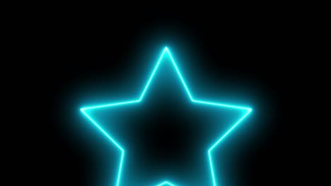 light blue star neon glowing animation motion graphics