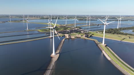 wind turbines in a dutch landscape