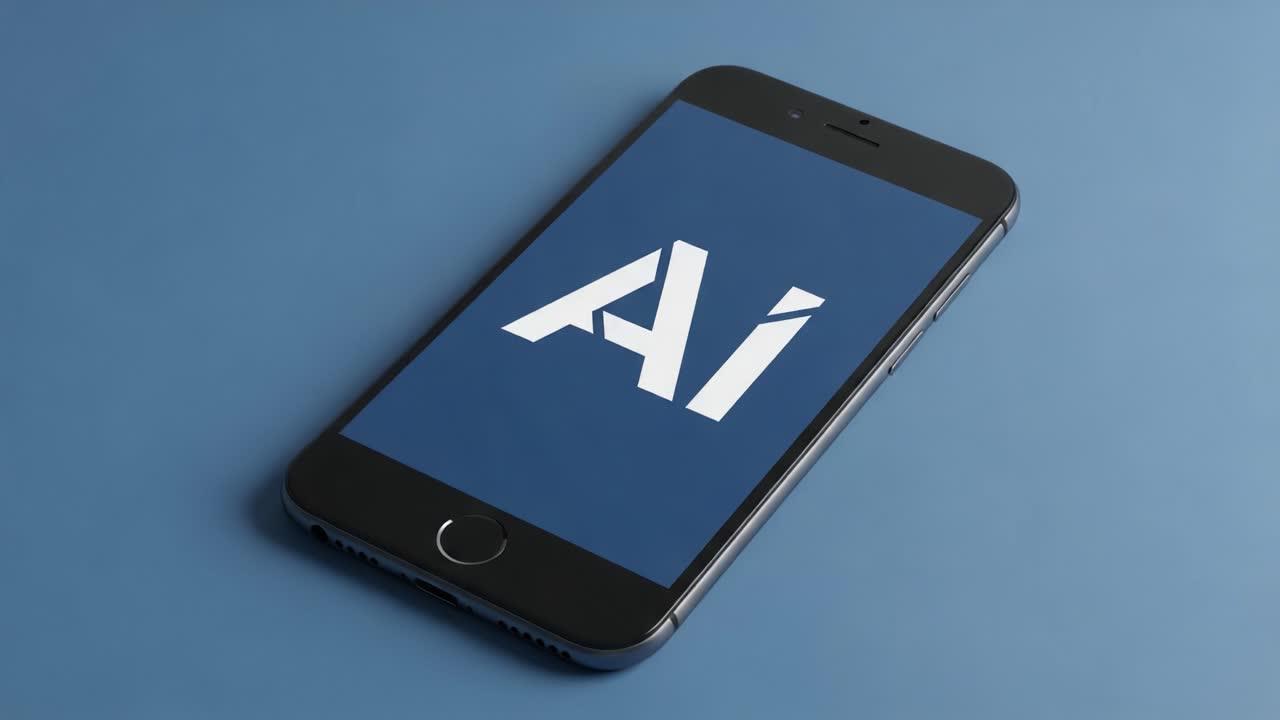 Close-Up of a Smartphone Displaying AI Logo, Highlighting Technological Advances and Digital Innovation in Modern Communication Devices