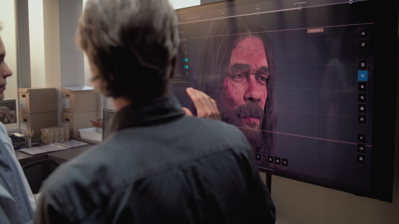 reconstrucción digital de un antiguo cráneo humano