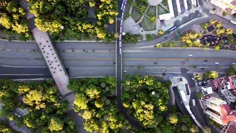 Drone-view-of-Cuicuito-interior-in-Mexico-city-near-Chapultepec