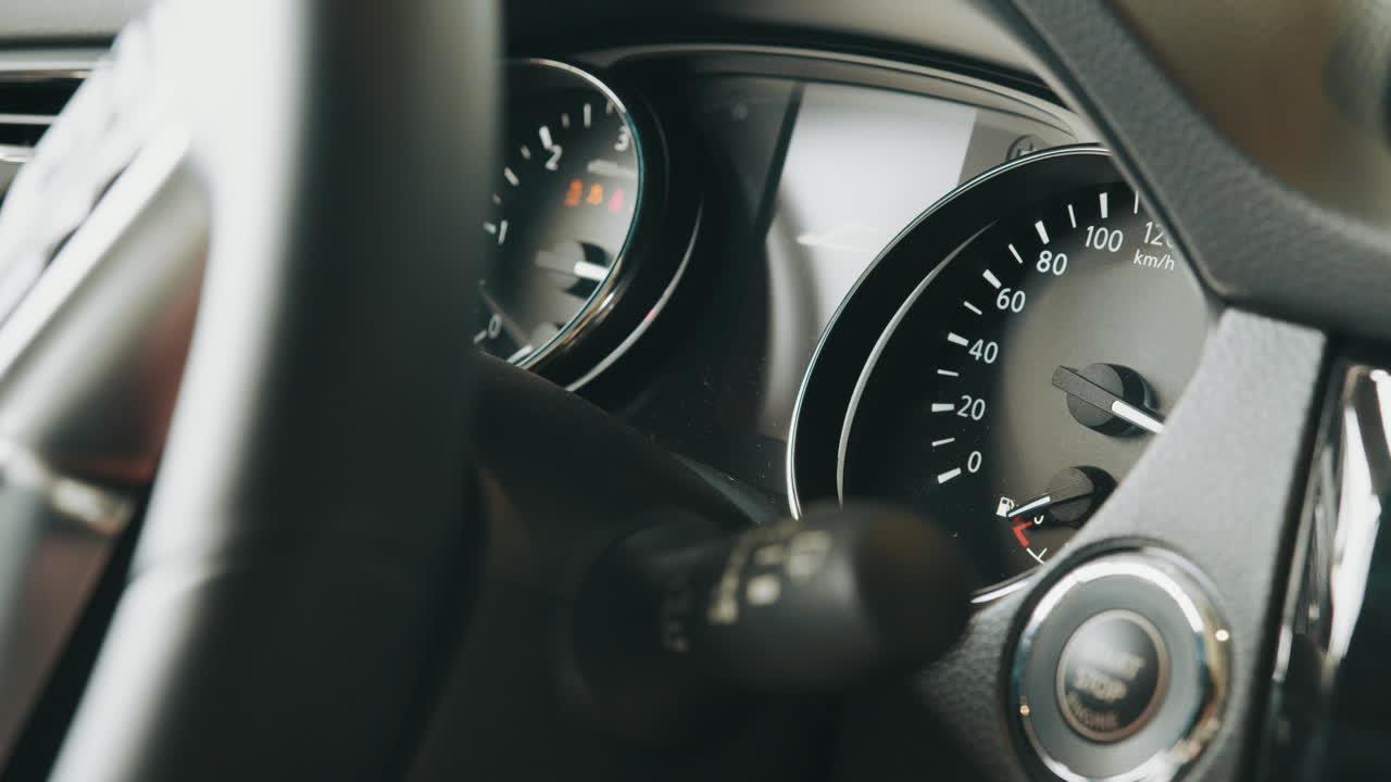 자동차 대시보드의 클로즈업