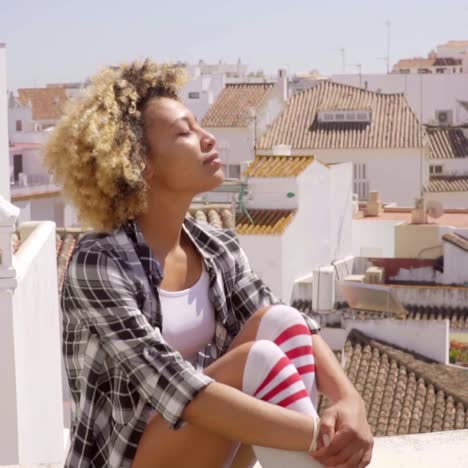 young female tourist enjoying the view