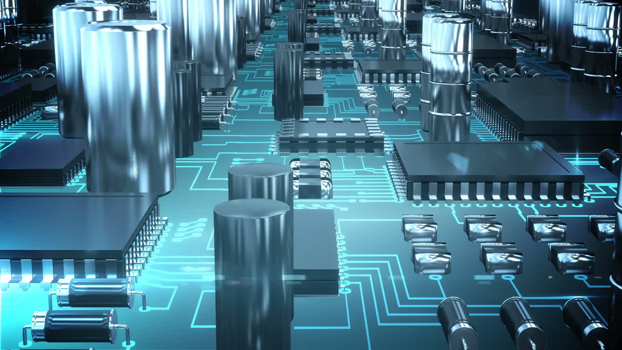 전자 회로판의 클로즈업