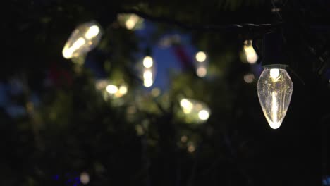Close-up-shot-of-Christmas-lights