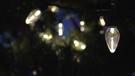 primer plano de luces navideñas
