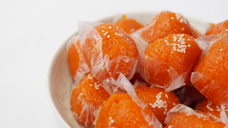 laddu motichoor in a bowl on white background