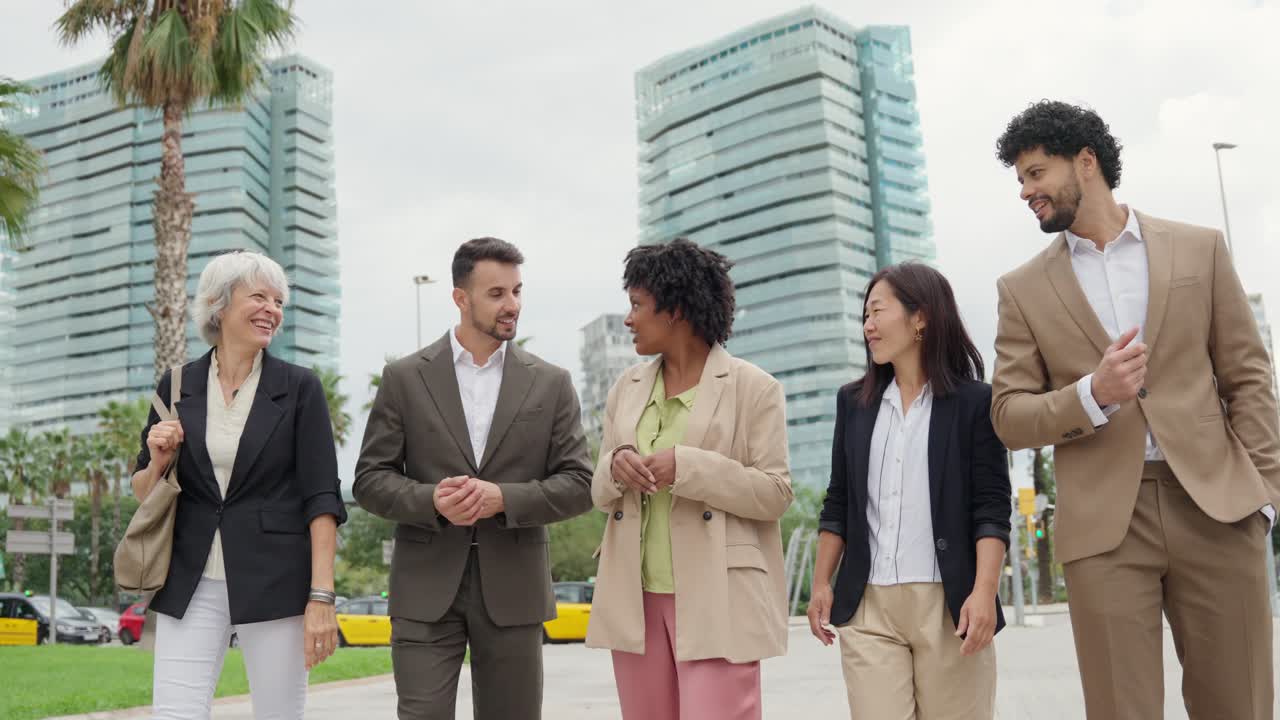 Group of Business Professionals Walking in the City
