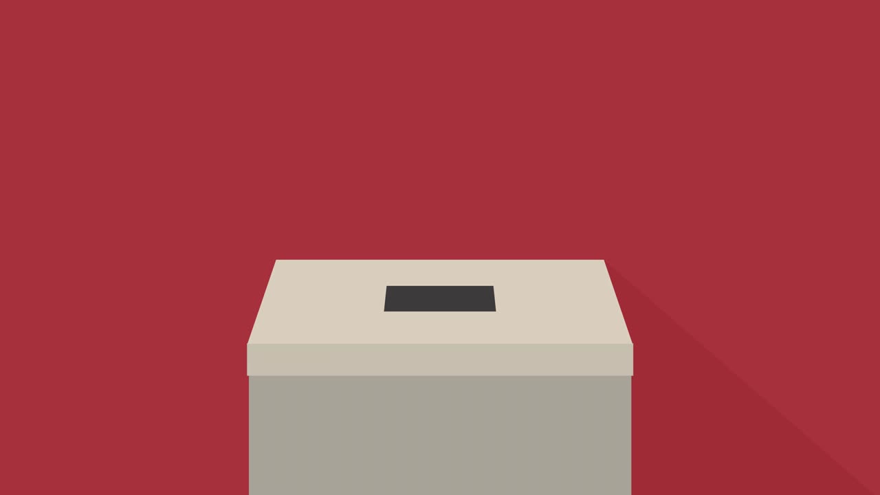 papel de votación que entra en la urna de votación, el concepto de democracia bucle