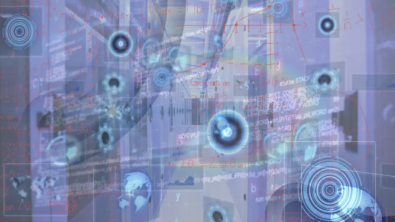 animazione dell'elaborazione dei dati sulla sala server