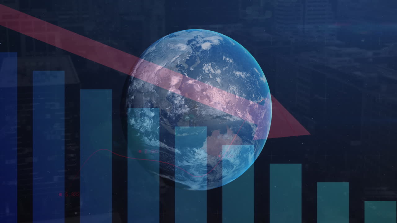 анимация обработки данных по всему миру