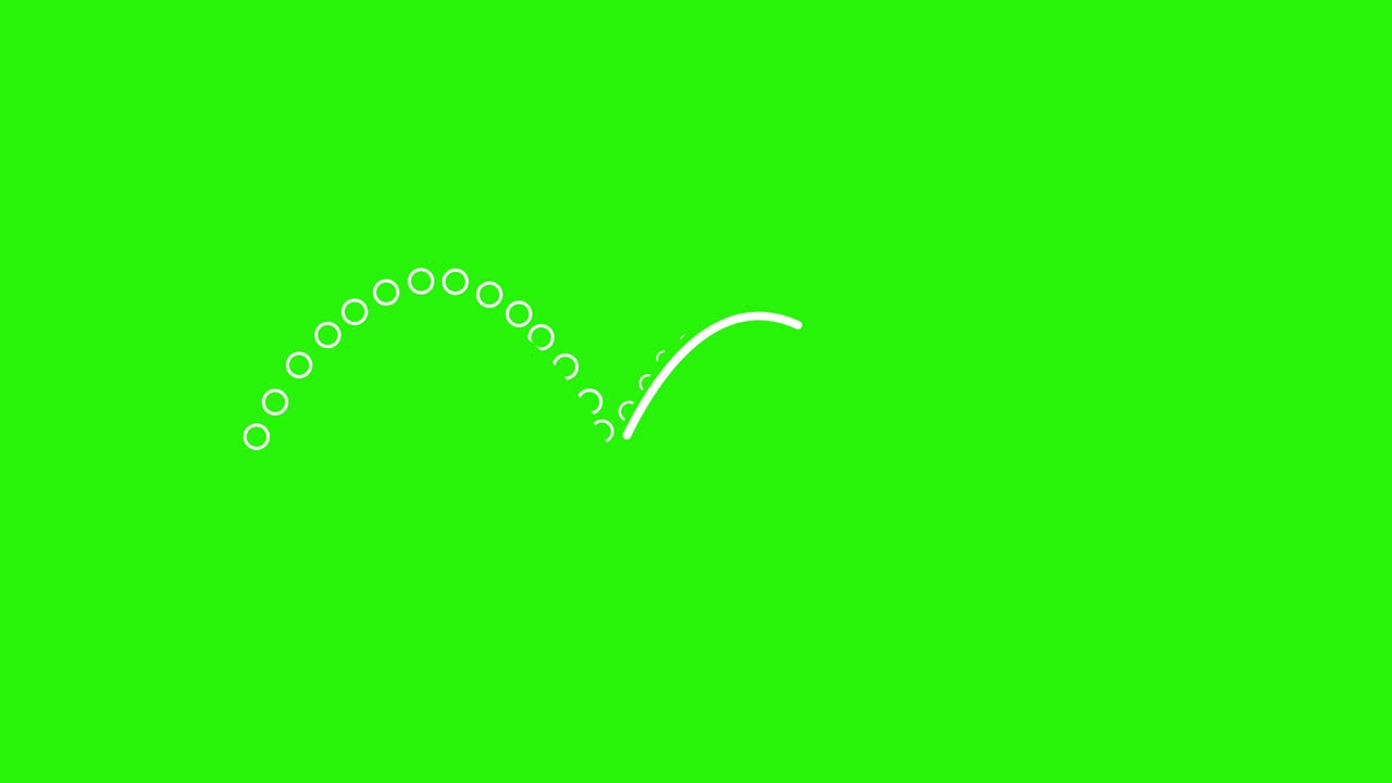 녹색 화면에 짧은 선과 모양 애니메이션 효과 요소 크로마 키