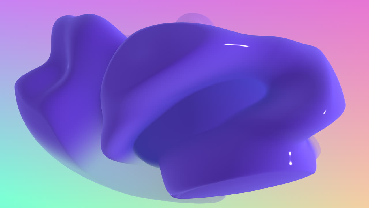 Flowing abstract and futuristic liquid geometric shape in space