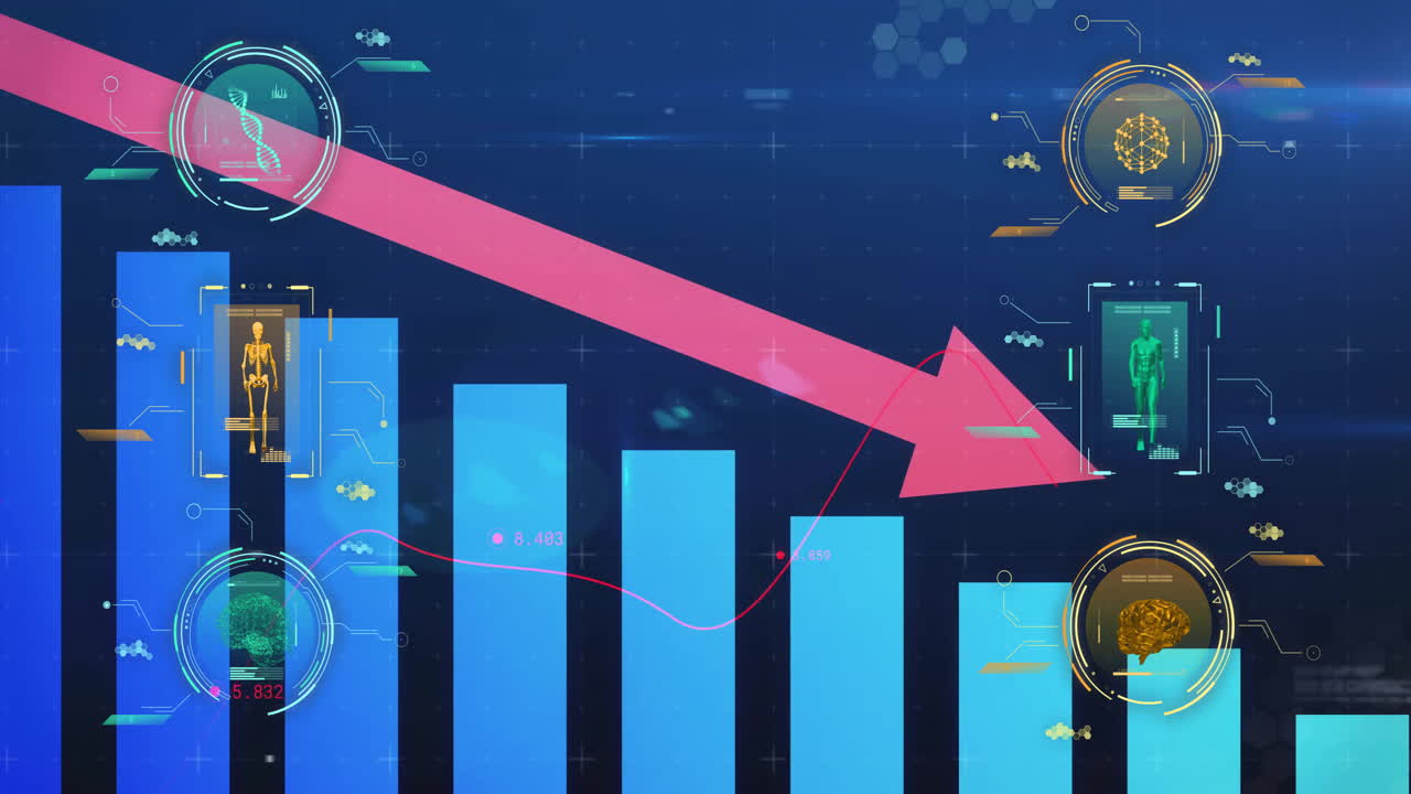 다이어그램을 통해 과학 데이터 처리의 애니메이션