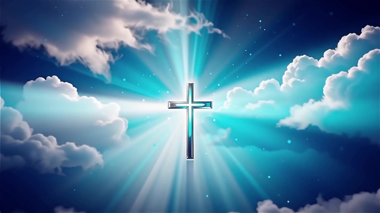 Christian Cross Heavenly Light Worship Background