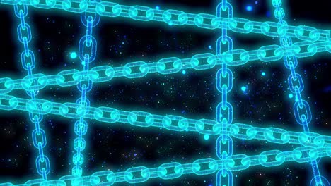 animación de bucle de tecnología de enlace de cadena de bloques de hologramas