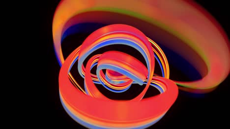 fondo en bucle abstracto con líneas multicolores rizadas en estructura de hélice. las rayas de color vuelan y forman rizos.
