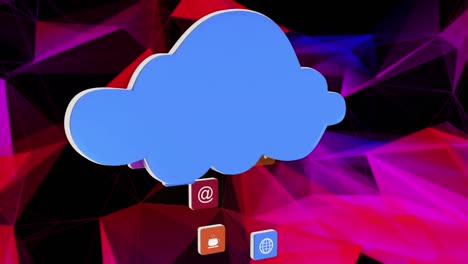 Cloud-icon-and-digital-icons-against-plexus-network