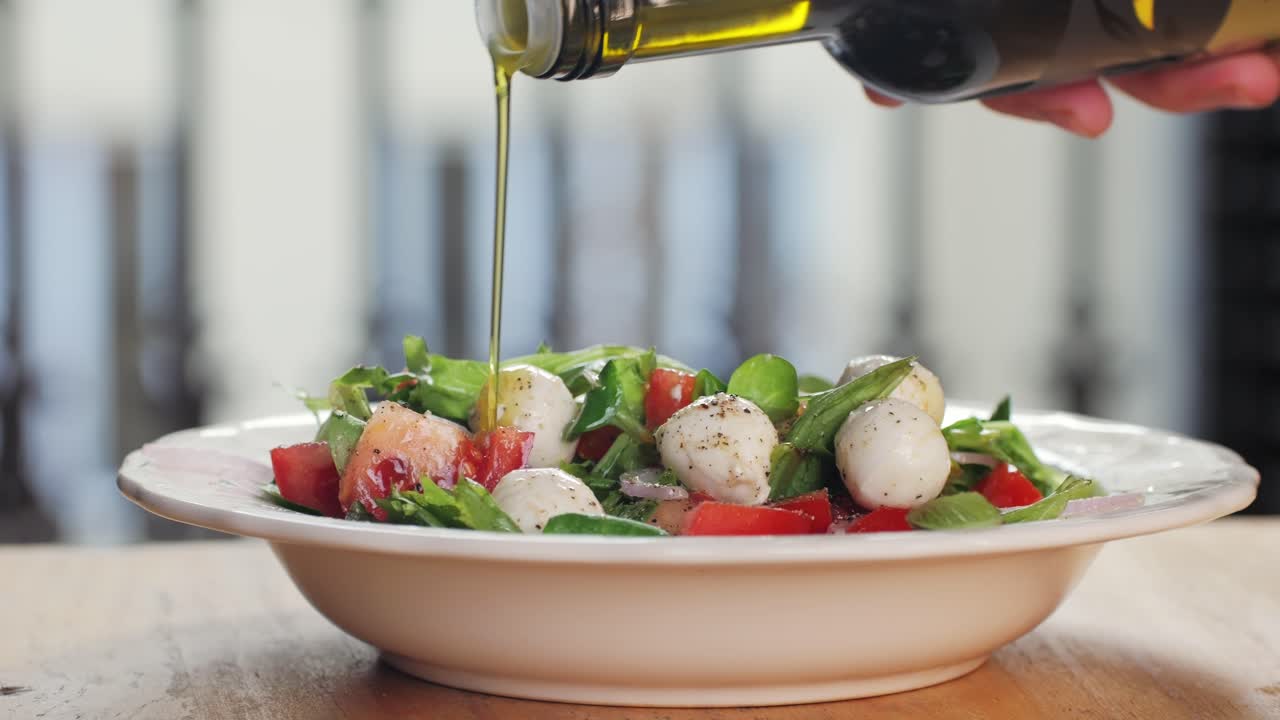 Caprese Salad with Olive Oil Dressing