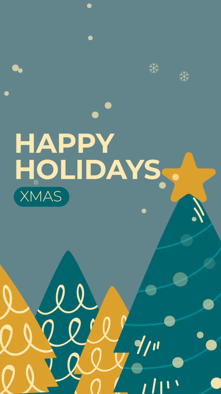 손으로 그린 크리스마스 인스타그램 포스트 컬렉션의 애니메이션