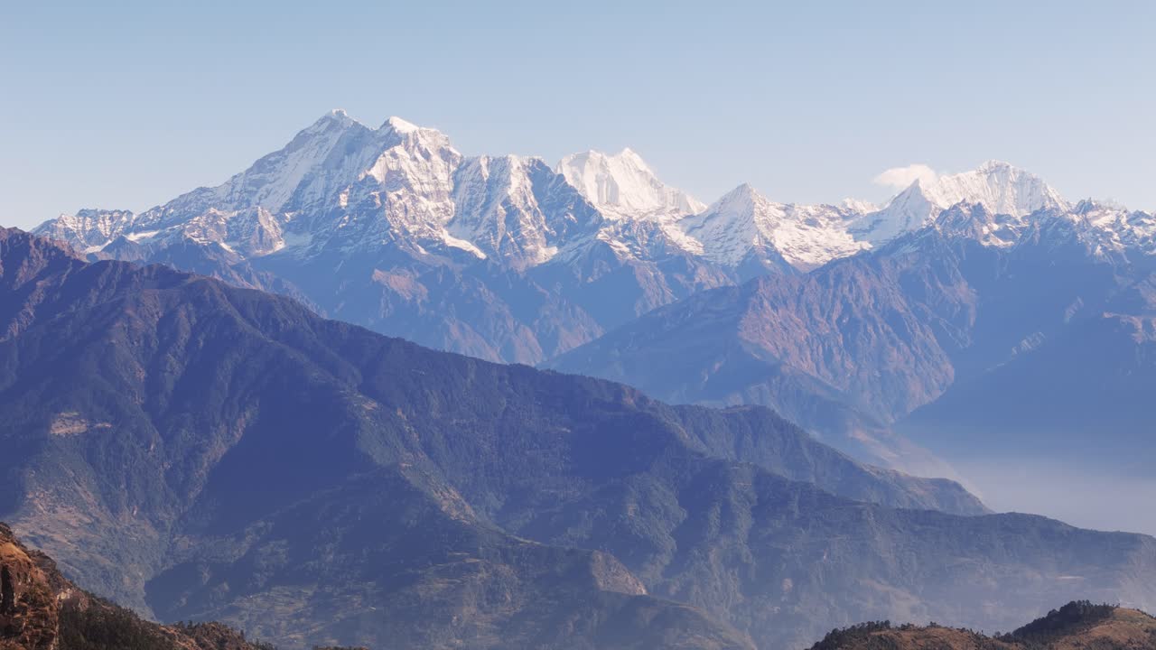 Luftfoto fra Kalinchowk i Nepal viser Himalaya-toppe, inklusive Annapurna Manaslu Ganesh Himal Langtang Dorjee Lakpa Gauri Shanker og andre bjerge