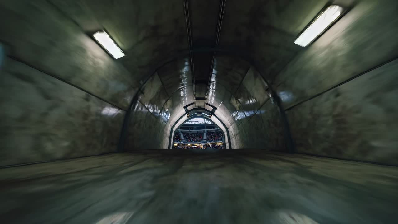 경기장 관중과 터널 뷰