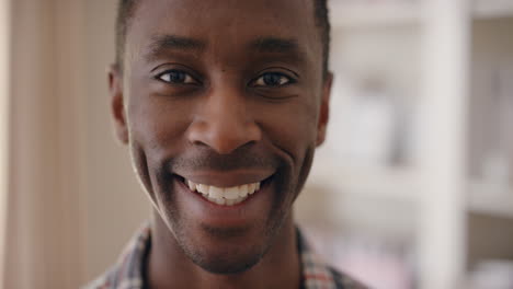 portrait young african american man smiling looking at camera enjoying successful lifestyle confident black male testimonial concept 4k footage