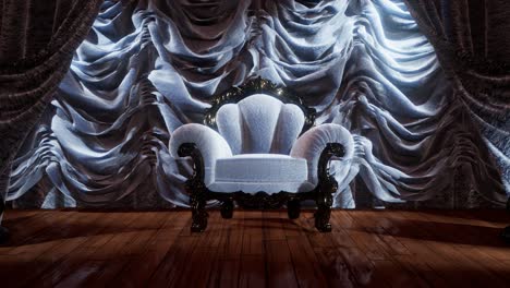 luxurious theater curtain stage with chair