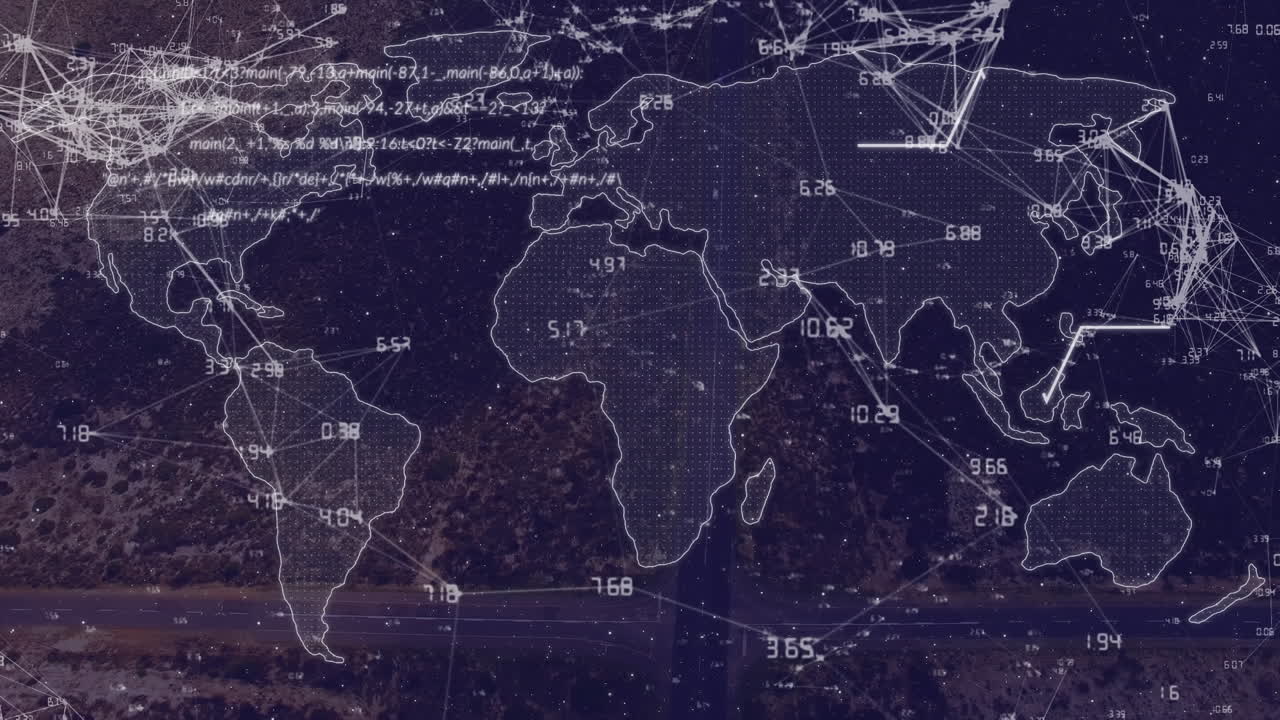 Animation of network of connections over world map
