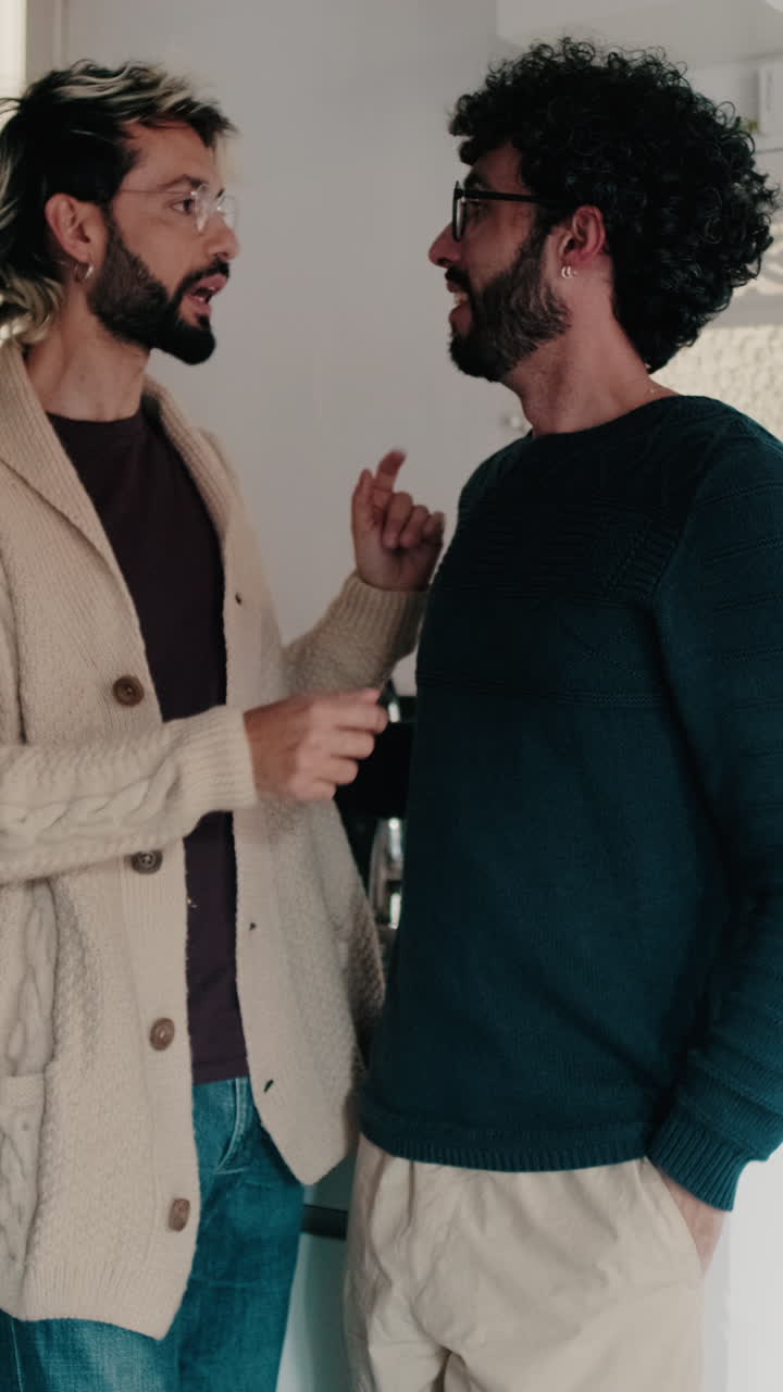 Gay Couple Sharing a Happy Moment at Home