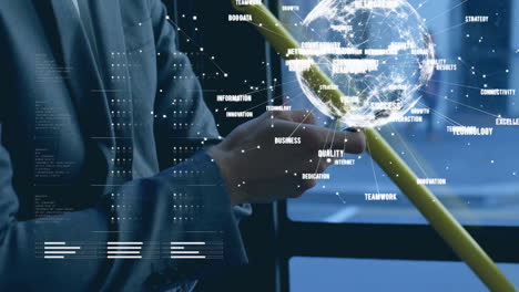 globe spinning with data and connection network