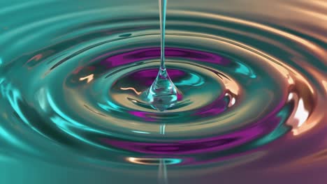 abstract iridescent liquid drop forming ripples