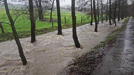 Urgewalt-Des-Wassers,-Ein-Reißender-Strom-In-Aufruhr