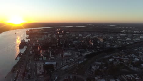 aerial view power plant block