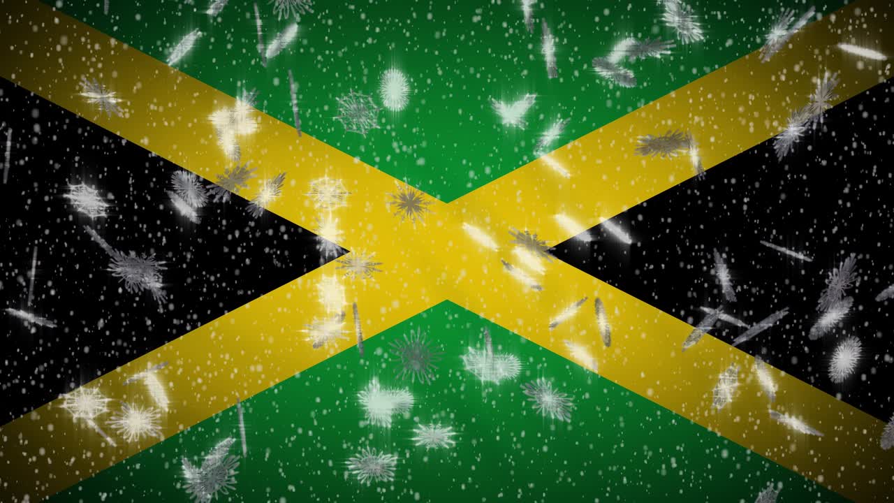 자메이카의 발은 눈이 떨어지고, 루프, 새해와 크리스마스 배경, 루프