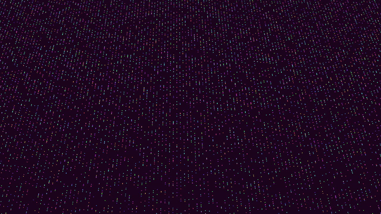 Futuristic neon waves and neon dots on dark space