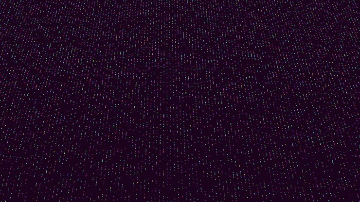 Futuristic neon waves and neon dots on dark space