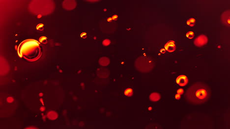 abstract science or art background with red bubbles rising