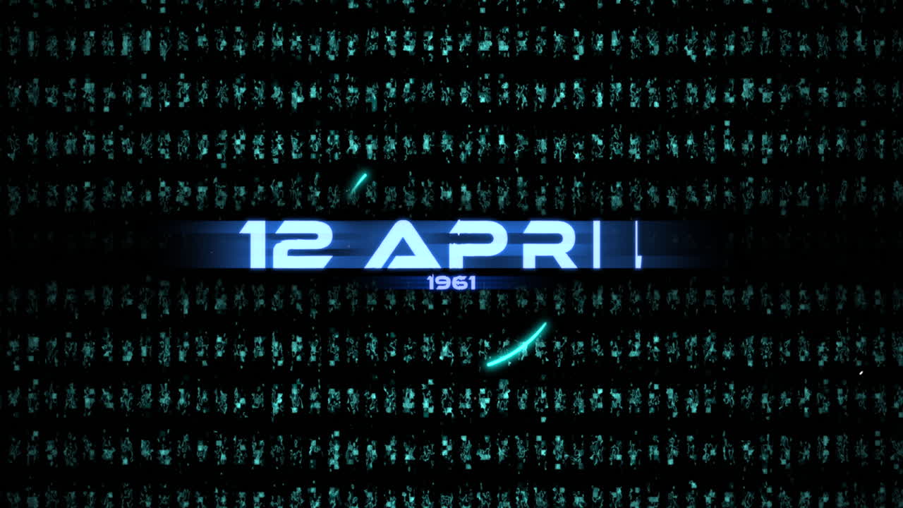 12 de abril de 1961 con círculos hud en pantalla digital