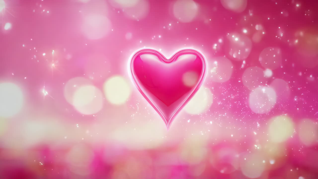 핑크색 심장과 보케 배경