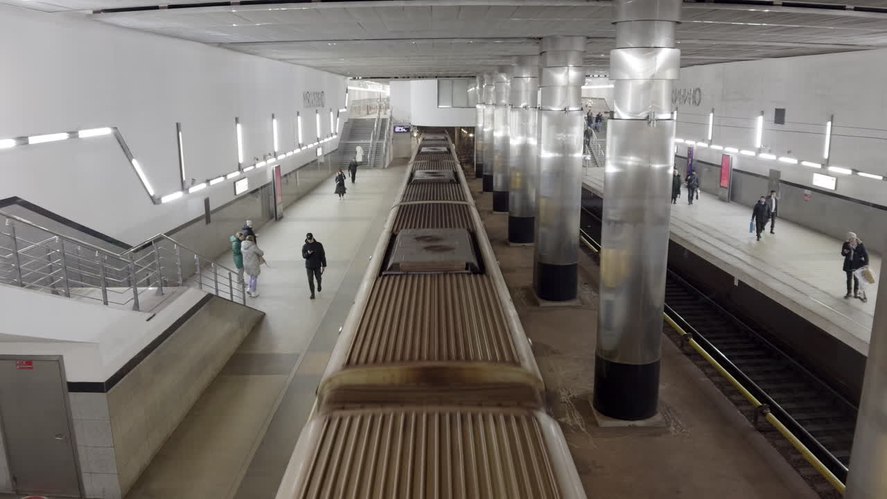 Modern Subway Station with Train