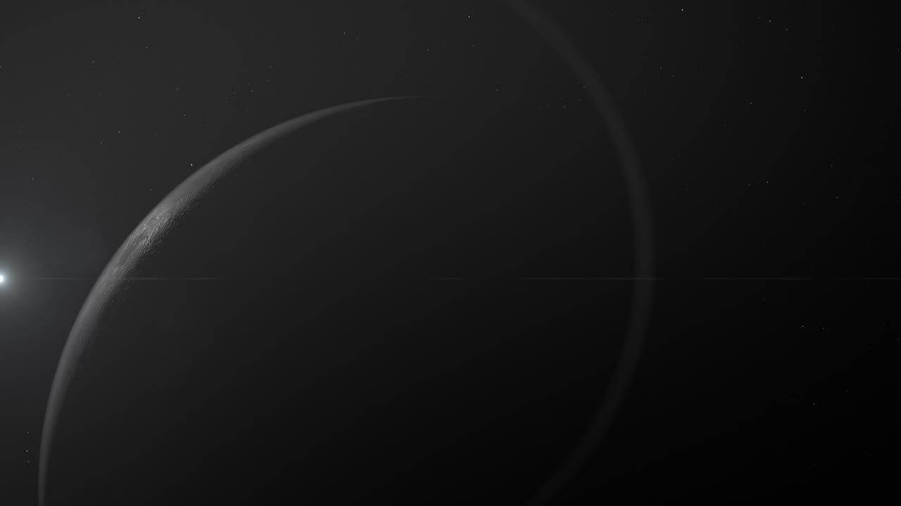 어두운 하늘을 배경으로 거대한 초승달. 확대