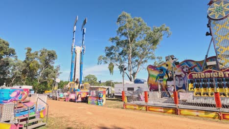 colorful amusement park ride in motion