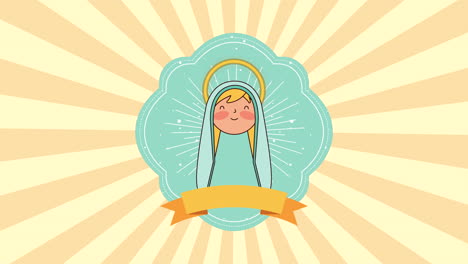 cute virgin mary manger character