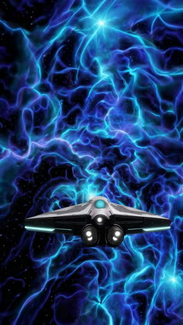 nave espacial en una nebulosa