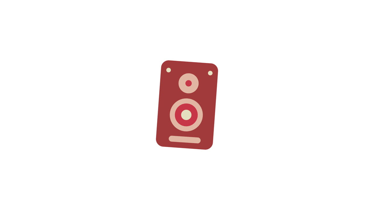 Flat Design Speaker Icon Animation on White Background