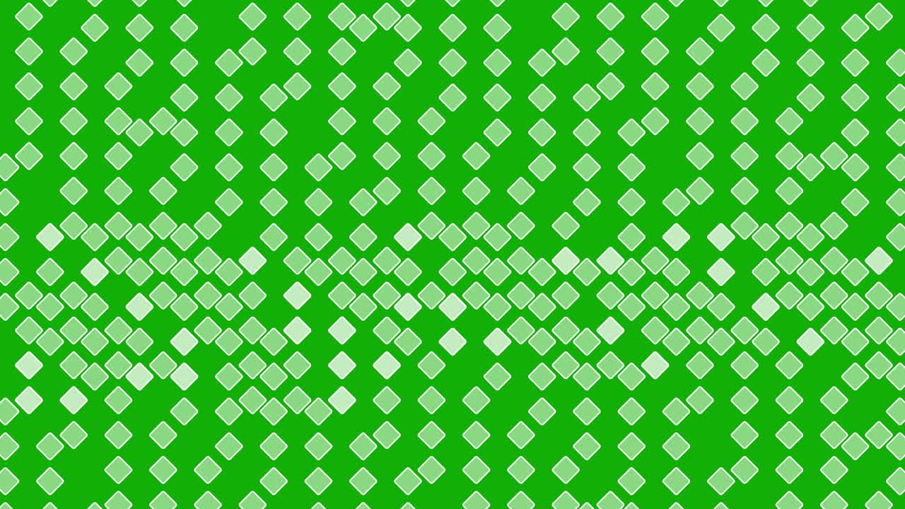 Digital squares pattern motion graphics with green screen background
